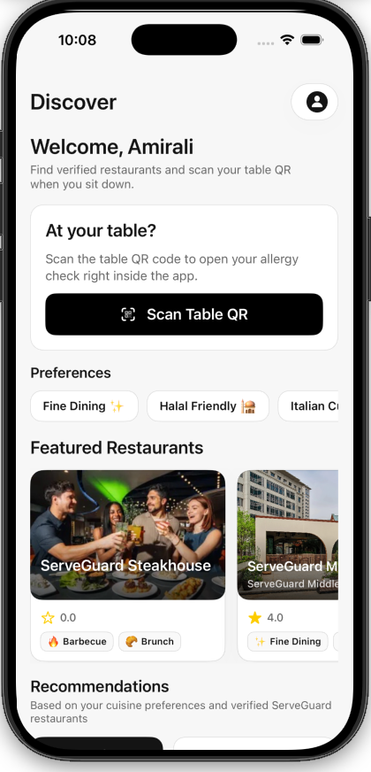ServeGuard guest app preview