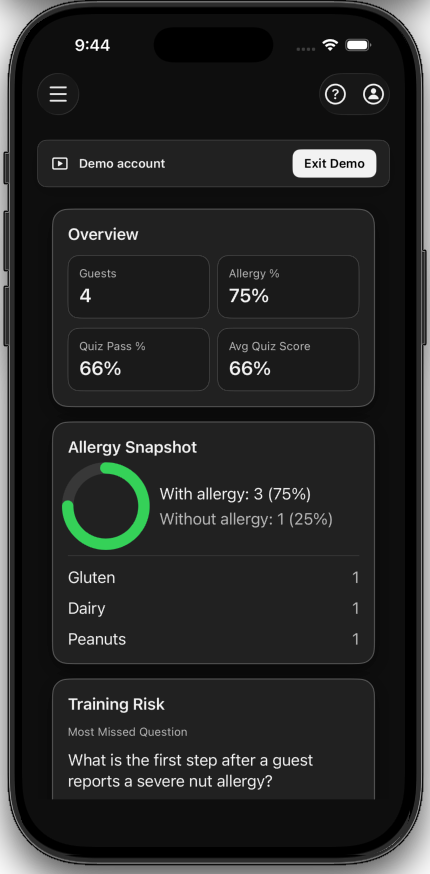 ServeGuard Restaurant app preview